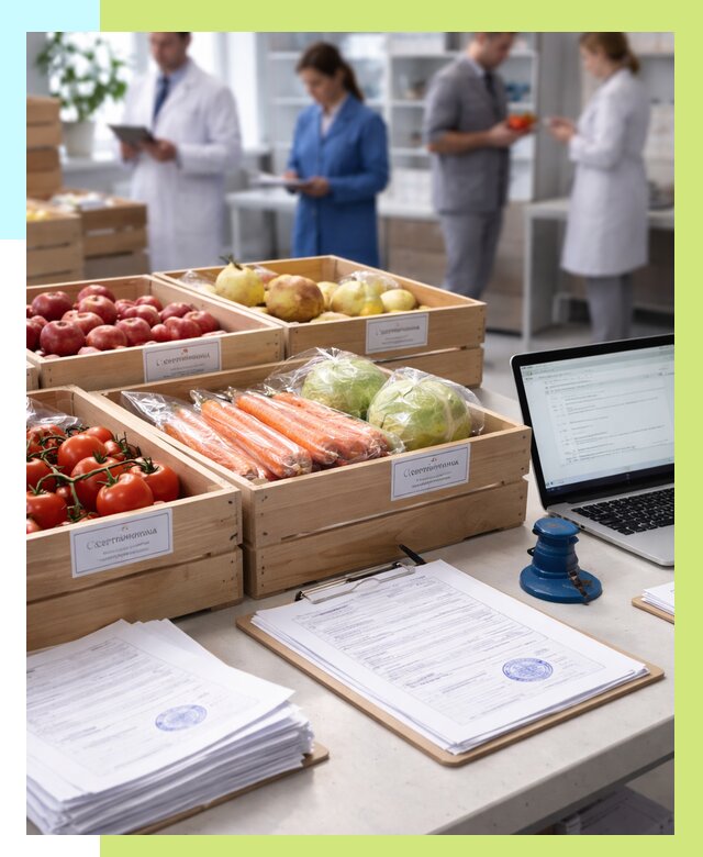 Сертификация овощей и фруктов в Кизилюрте от 8777 р. | Алешин-Кзт
