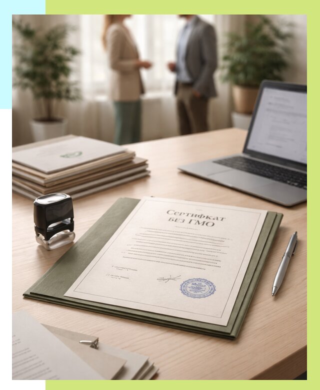 Сертификат без ГМО в Кизилюрте от 7745 р. оформить срочно Алешин-Кзт