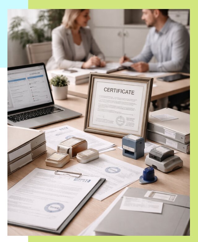 Сертификация компании в Кизилюрте от 46467 р. | Алешин-Кзт — заказ